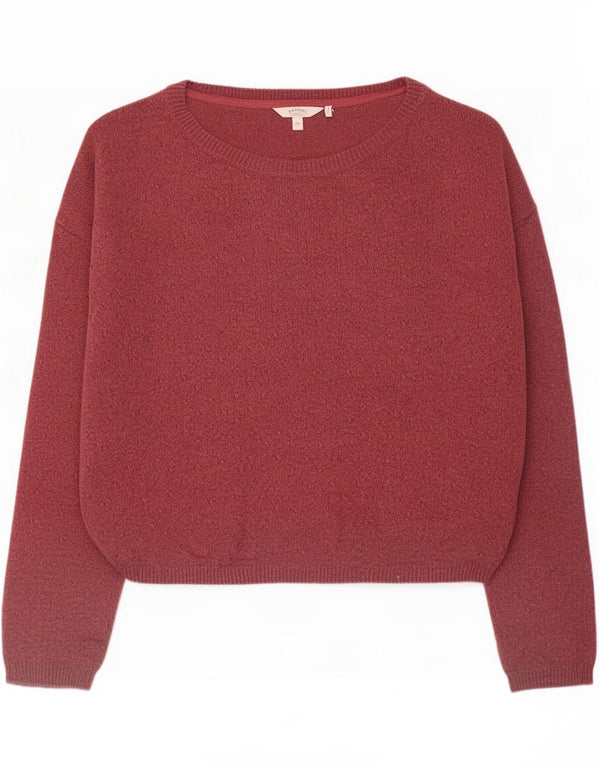 Fat Face Pulover supradimensionat pentru femei cu gât de barcă UK 14 Large Burgundy
