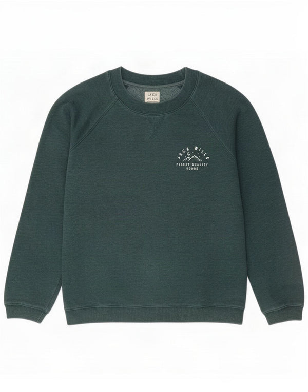 Jack Wills Pulover pentru femeie UK 16, mare, verde, bumbac