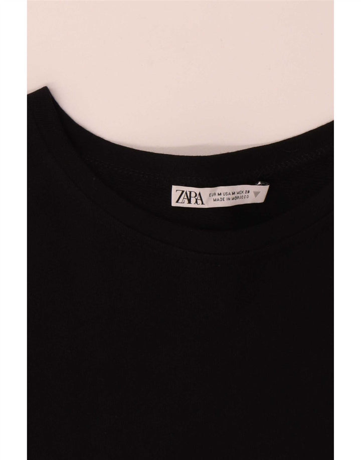 Bluză pentru femei Zara UK 14, bumbac cu dungi negre medii