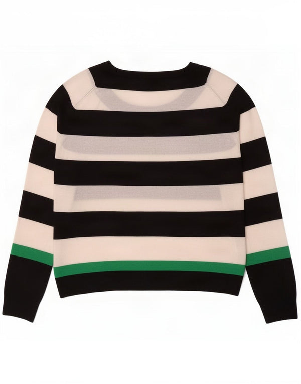 Pulover pentru femei Zara cu gât de barcă UK 14 Medium Black Dunge Viscose
