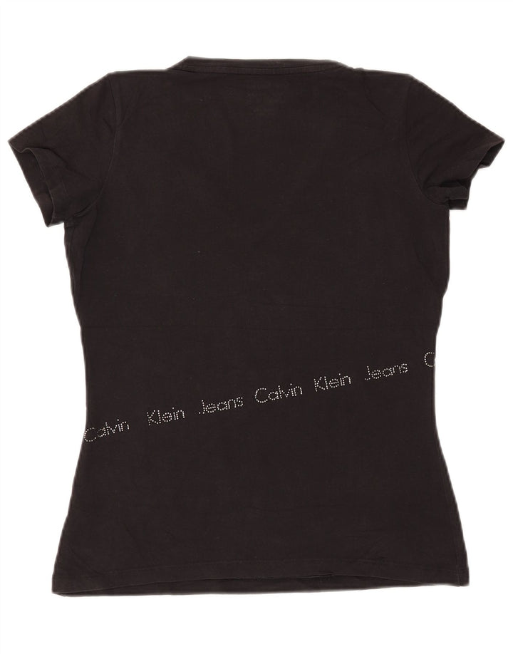 CALVIN KLEIN JEANS Tricou cu grafic pentru femei Top UK 12 Medium Black