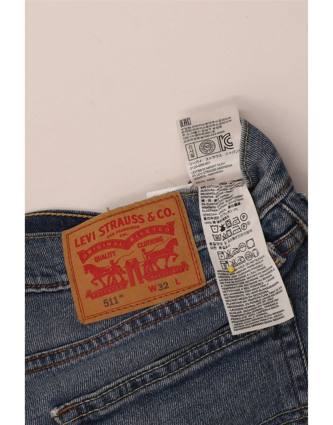Pantaloni scurți Levi's 511 Denim W32 Medium Blue Bumbac