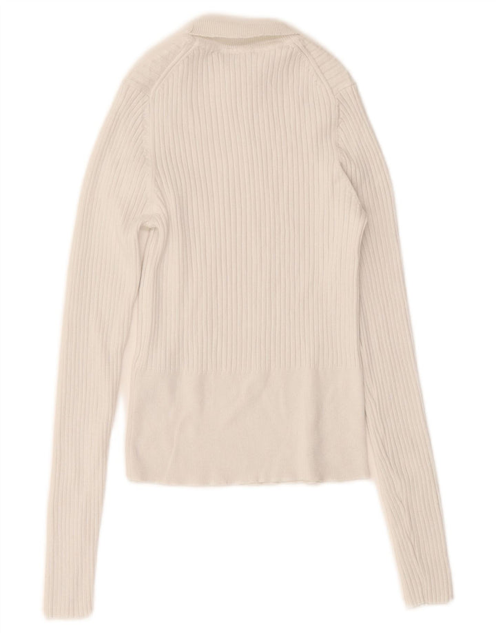 Pulover pentru femeie cu gât rulat Zara UK 12 Medium White Viscose