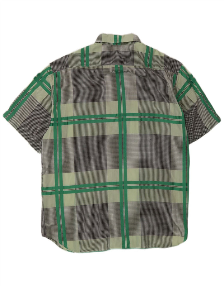 Cămașă cu mânecă scurtă pentru bărbați Pierre Cardin, verde mediu, carouri