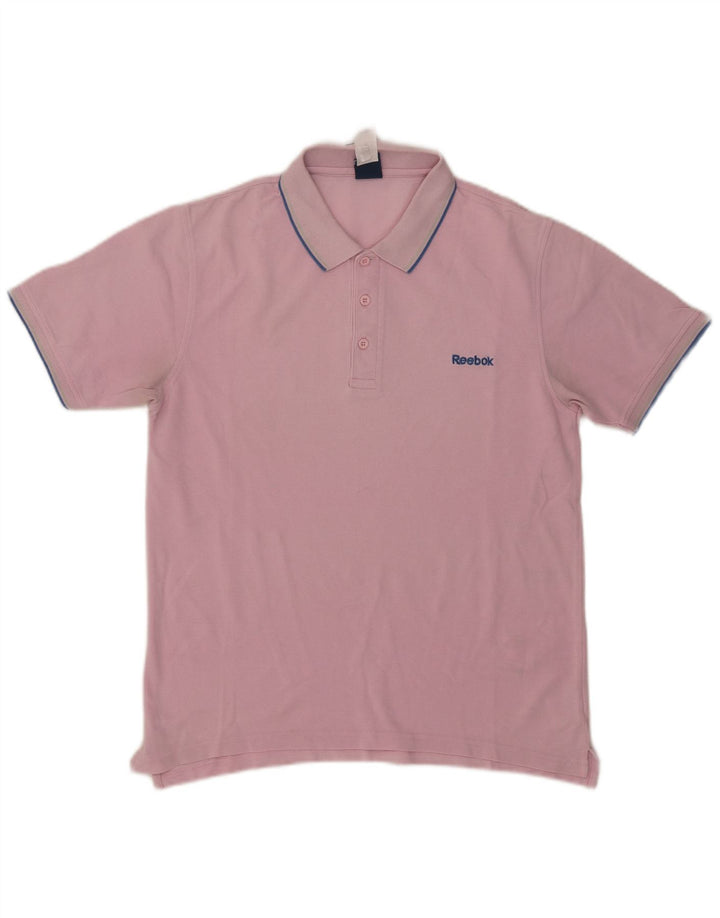 Tricou polo Reebok pentru bărbați, bumbac roz mediu