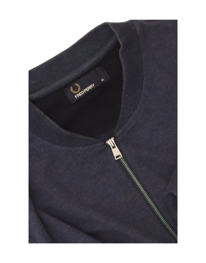 Tricou Fred Perry pentru bărbați, cu fermoar, cu gât, mijlociu, bleumarin, în dungi