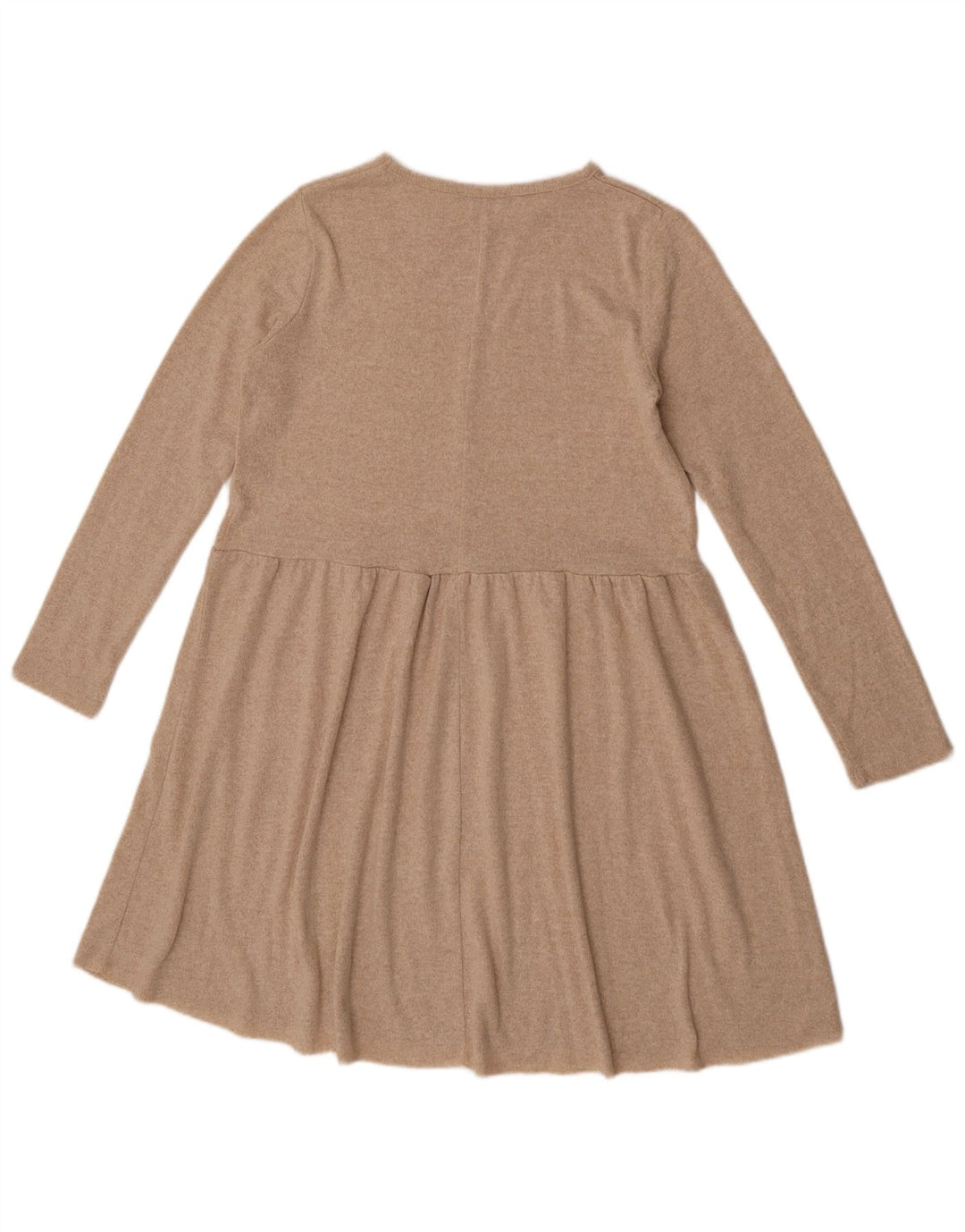 Rochie în formă de A cu mânecă lungă pentru femei Zara UK 12 Medium Bej Poliester cu pături