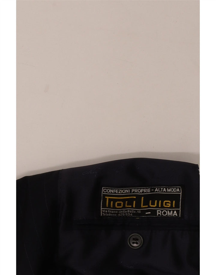 Blazer vintage pentru bărbați cu 2 nasturi, UK 40, mare, bleumarin, cu dungi