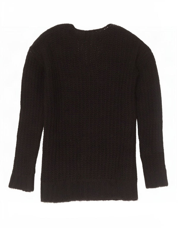Pulover cu decolteu în V Zara pentru femei UK 14 Medium Negru Acrilic