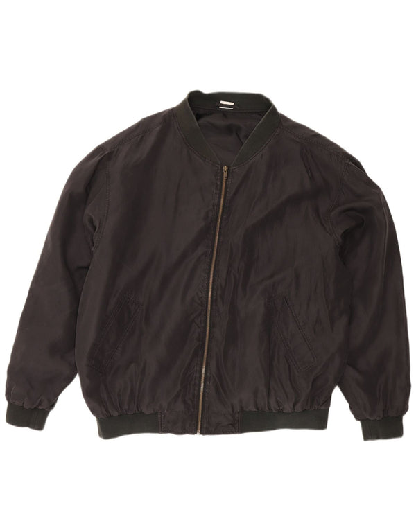 Bomber vintage pentru bărbați UK 42 XL, mătase neagră