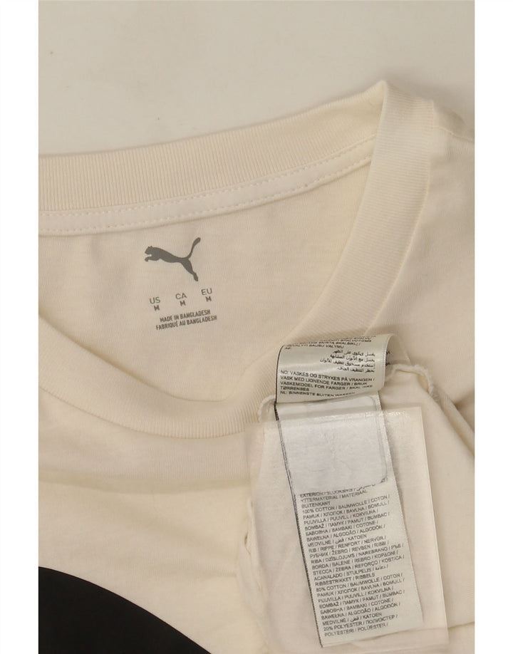 Tricou cu grafic Puma pentru bărbați Top, mediu, alb, bumbac