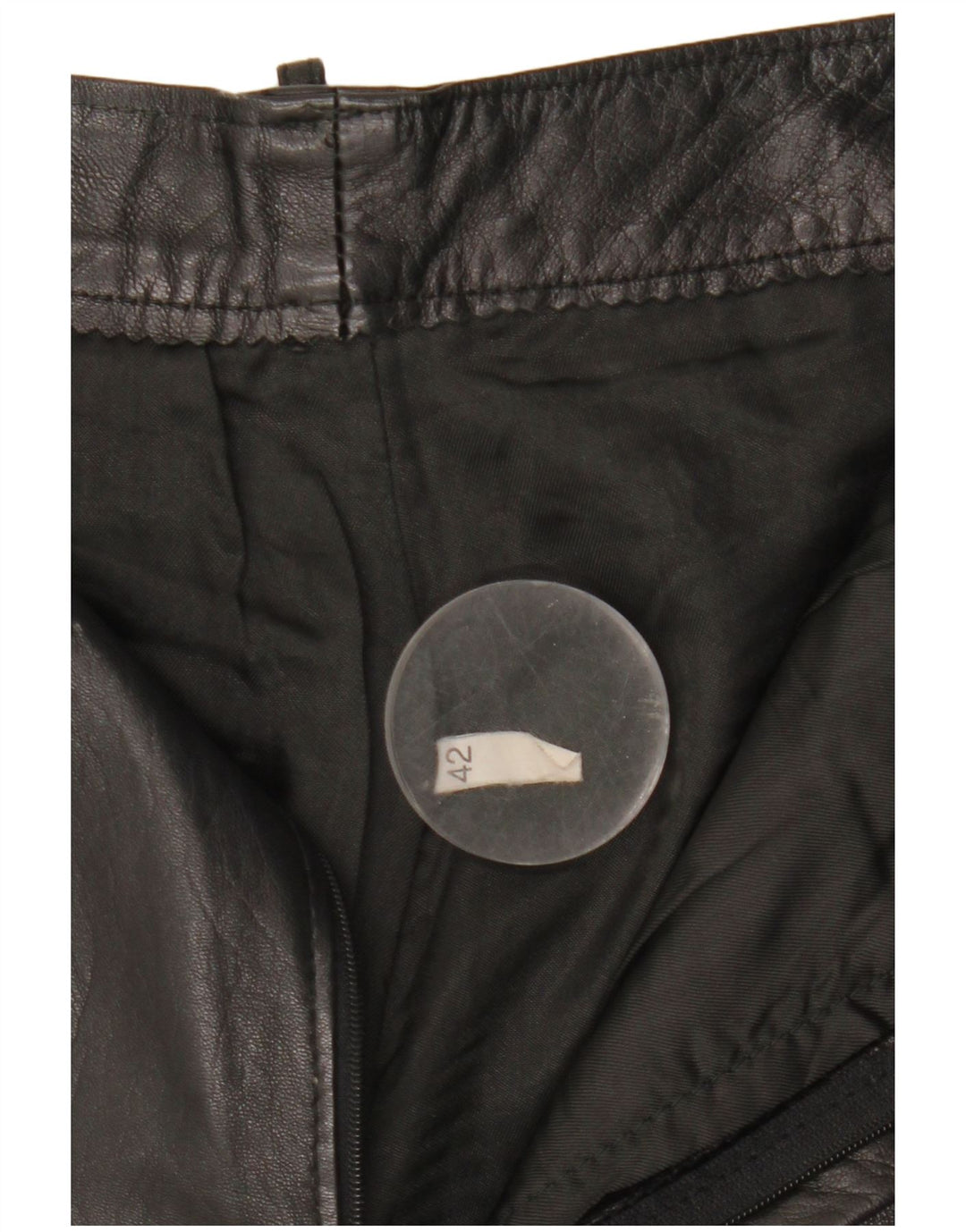 Pantaloni drepți din piele vintage pentru femei IT 42 Medium W27 L25 Negru