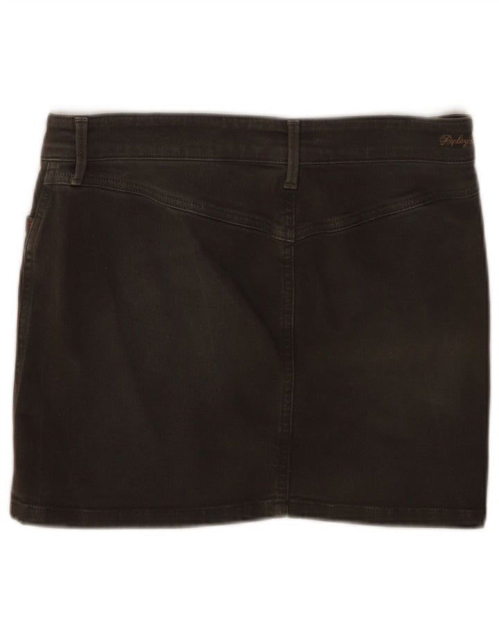 Fusta mini denim pentru femei Replay W27 Bumbac kaki mic