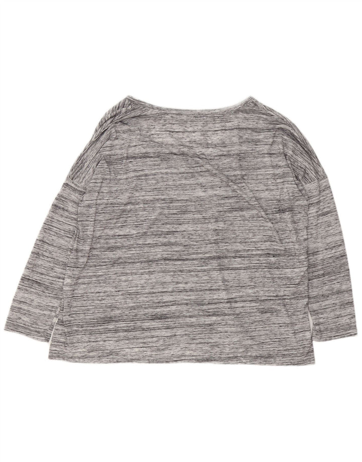 Top supradimensionat pentru femei Zara cu mânecă lungă UK 14 Medium Gri Poliester cu pete