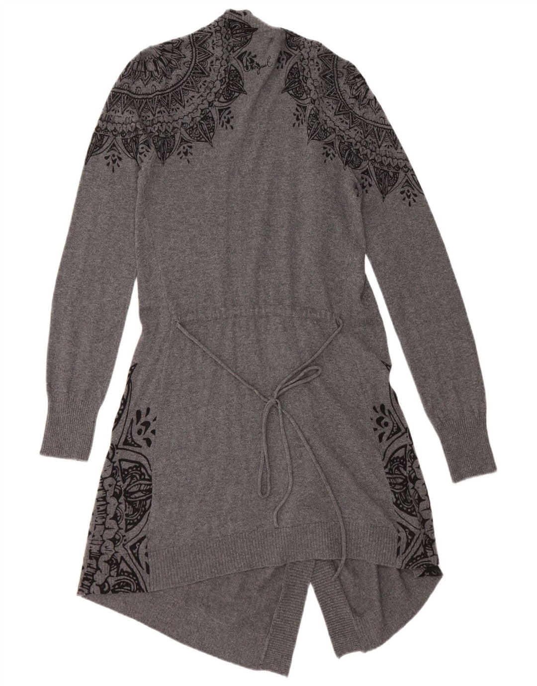 Pulover cardigan deschis pentru femei DESIGUAL UK 12 Medium Gri Floral