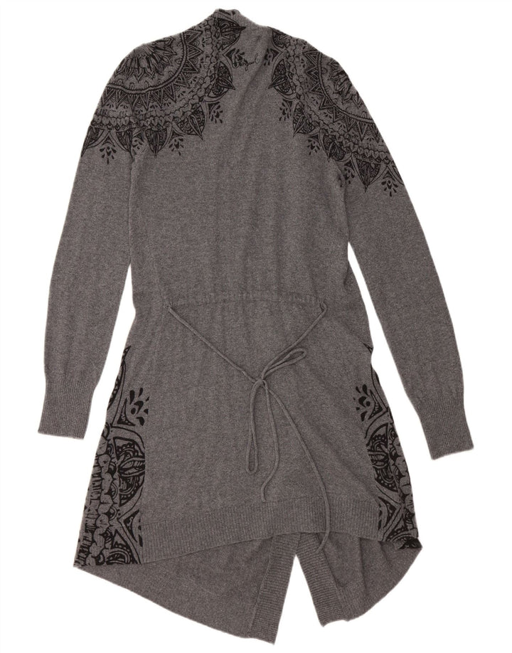 Pulover cardigan deschis pentru femei DESIGUAL UK 12 Medium Gri Floral