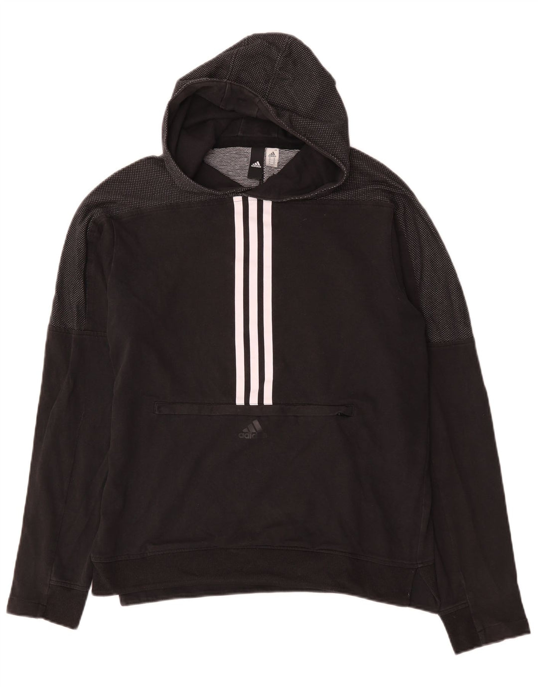 Pulover Adidas pentru bărbați, bumbac mediu negru