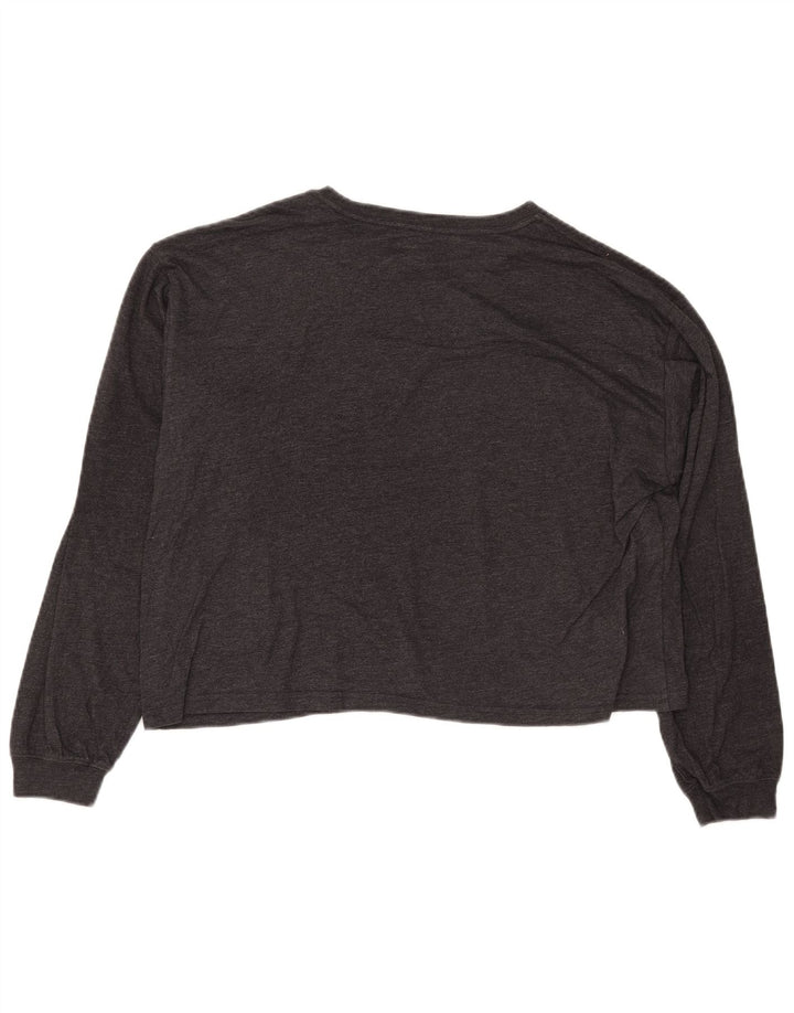 WRANGLER Crop Graphic Top pentru femei cu mânecă lungă UK 10 Small Gri Floral