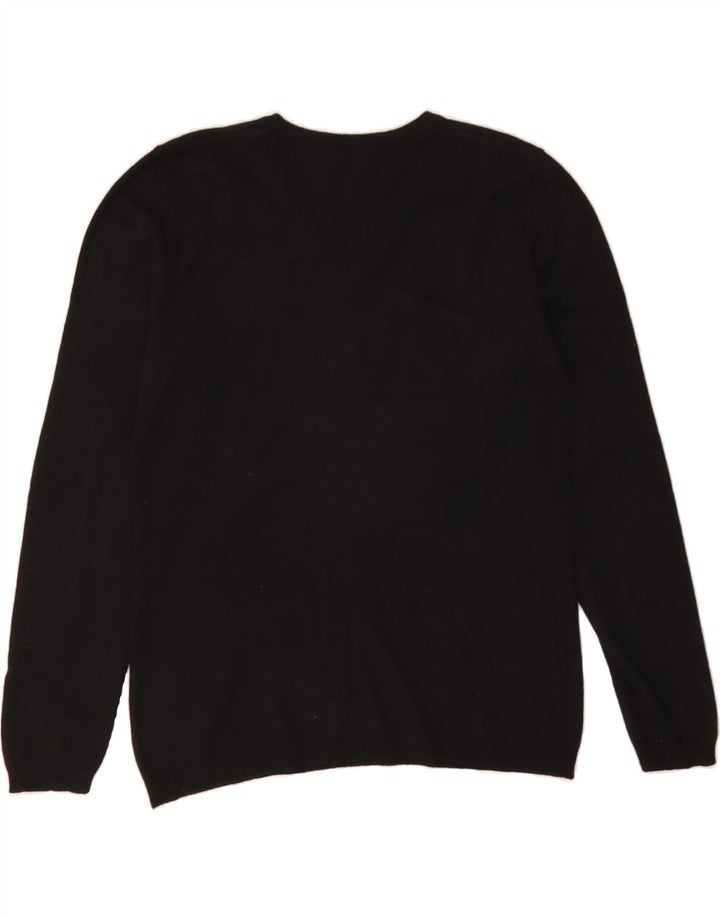 BLUE MOTION Womens V-Neck Jumper Sweater EU 36/38 Small Black Silk Vintage Blue Motion and Second-Hand Blue Motion from Messina Hembry 