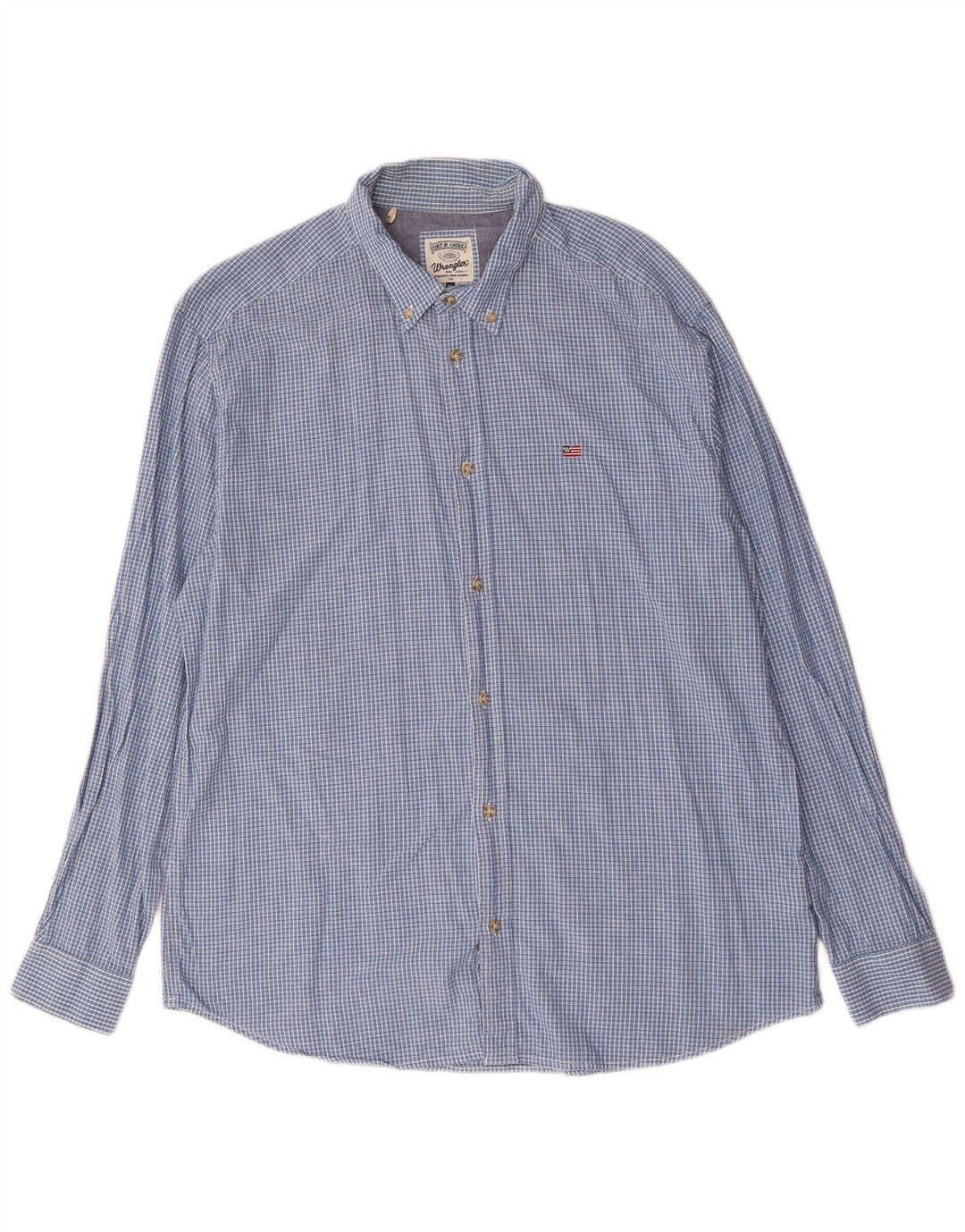 Cămașă pentru bărbați Wrangler 2XL, bumbac cu carouri albastre