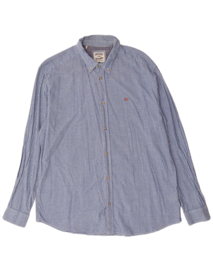 Cămașă pentru bărbați Wrangler 2XL, bumbac cu carouri albastre