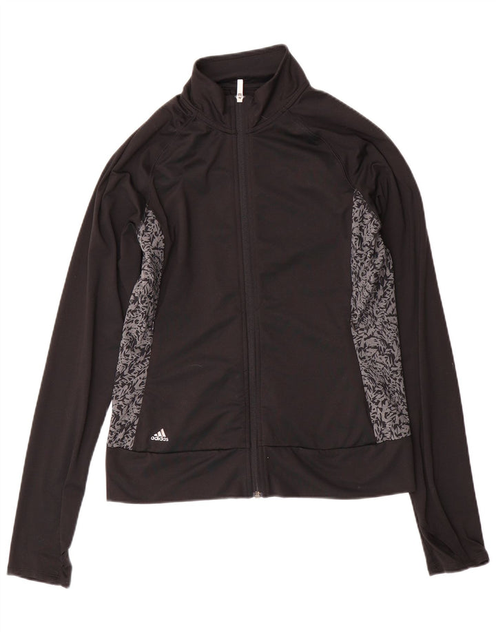 Jachetă de trening pentru femei ADIDAS UK 10, poliester color bloc negru mic