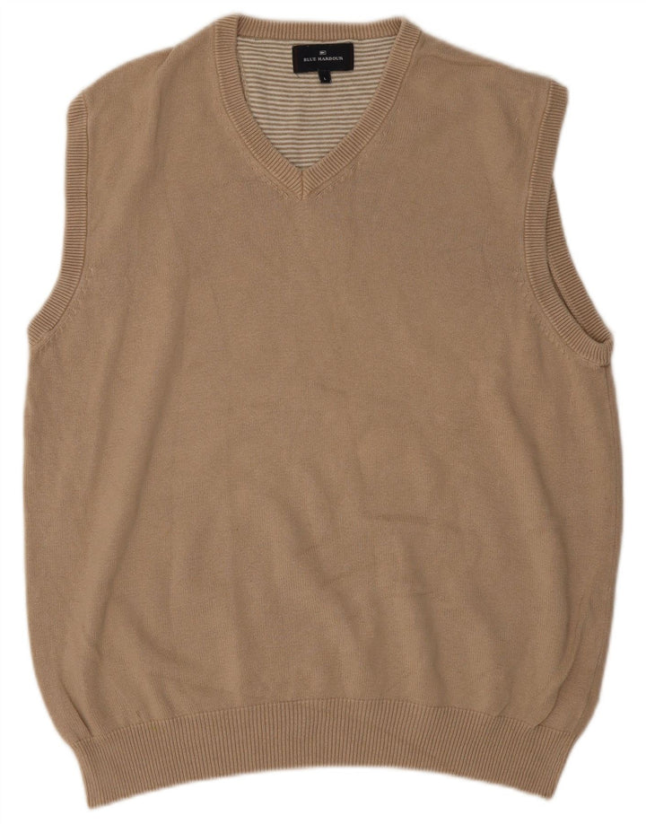 Marks & Spencer pentru bărbați Blue Harbour Vest Tank Top mare, bej, bumbac