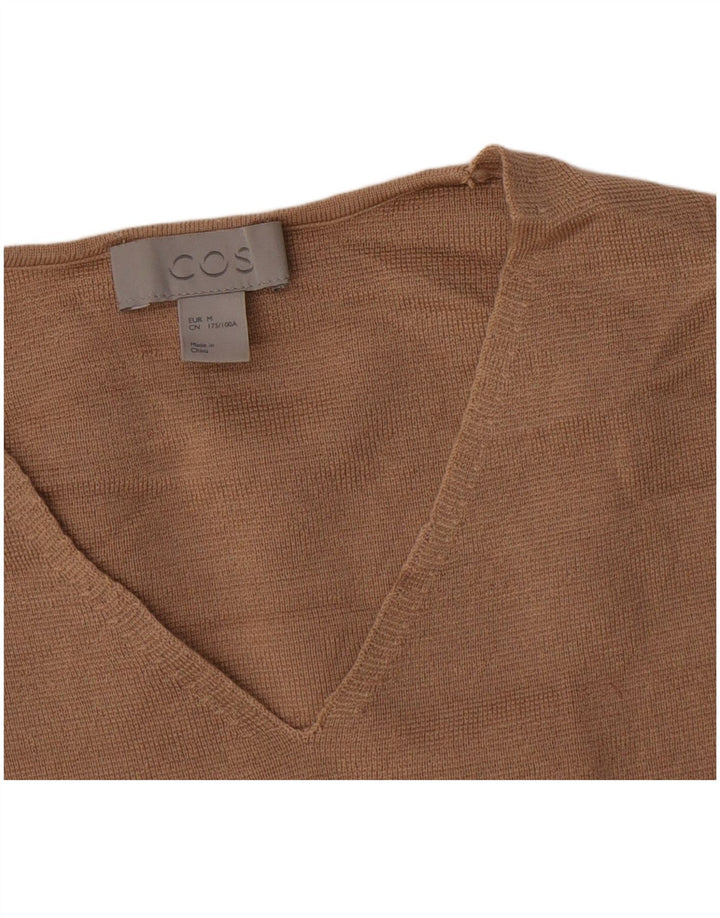 Pulover pentru femei Cos cu decolteu în V UK 14 Medium Beige Lână