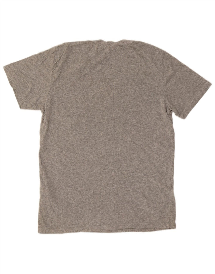 JACK & JONES Tricou grafic pentru bărbați Top din bumbac gri mediu