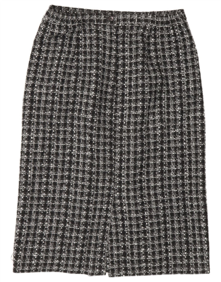 Fusta creion pentru femei Klasse UK 16 Large W32 Poliester cu check negru