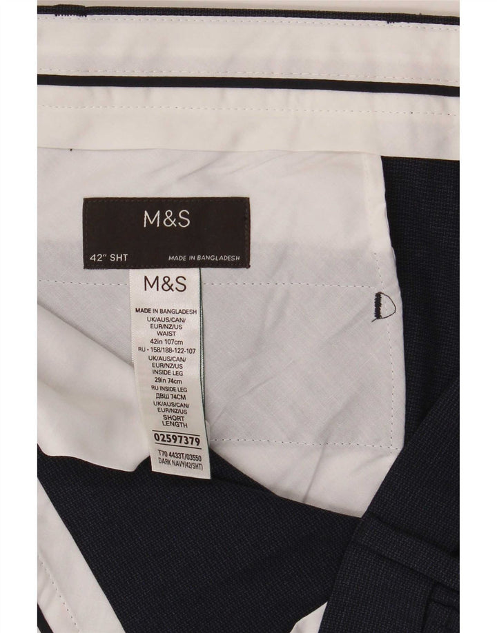 Pantaloni chino pentru bărbați Marks & Spencer L42 L29 Poliester bleumarin