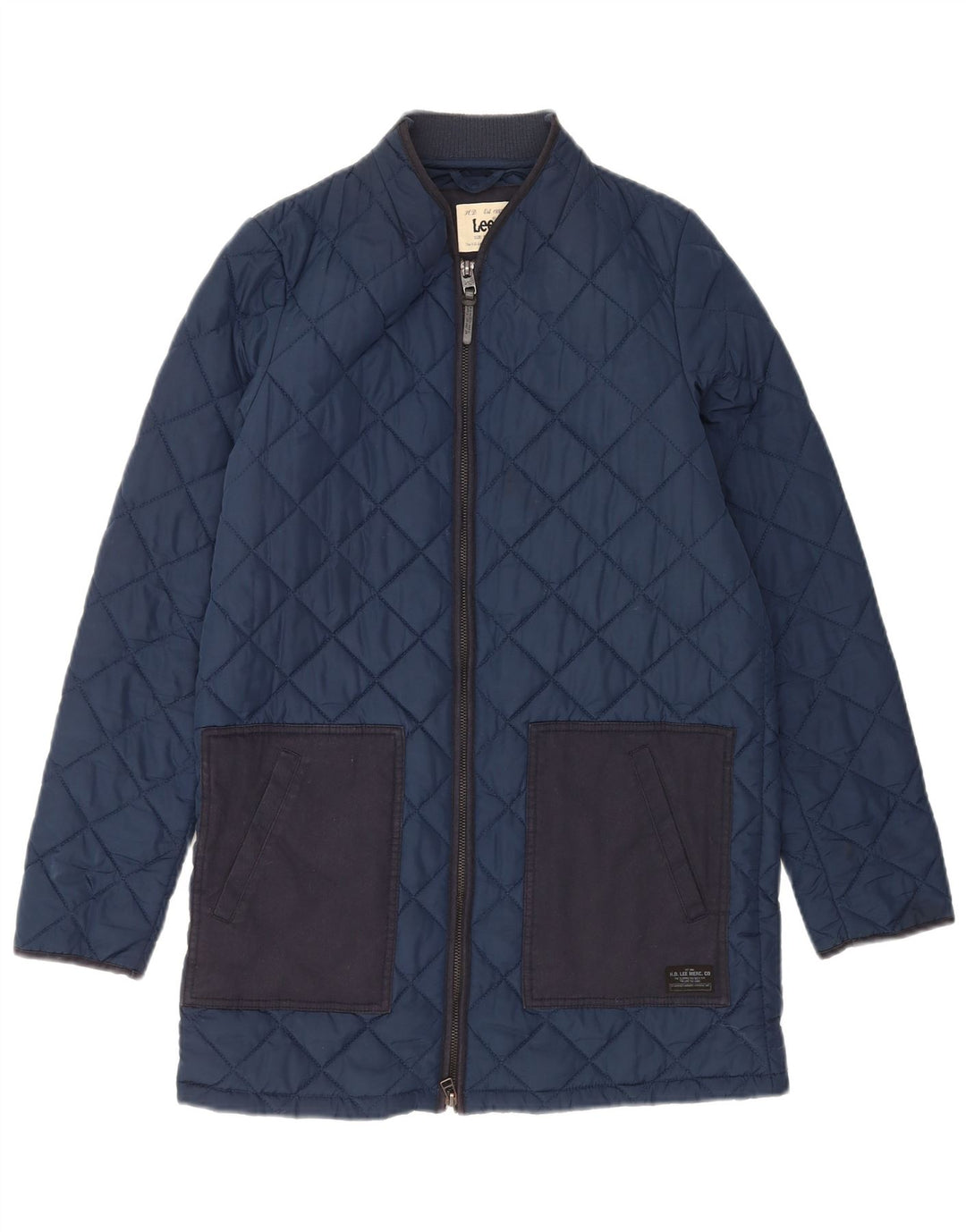 Jachetă matlasată Lee pentru femei UK 10 Mic, bleumarin, poliester color bloc