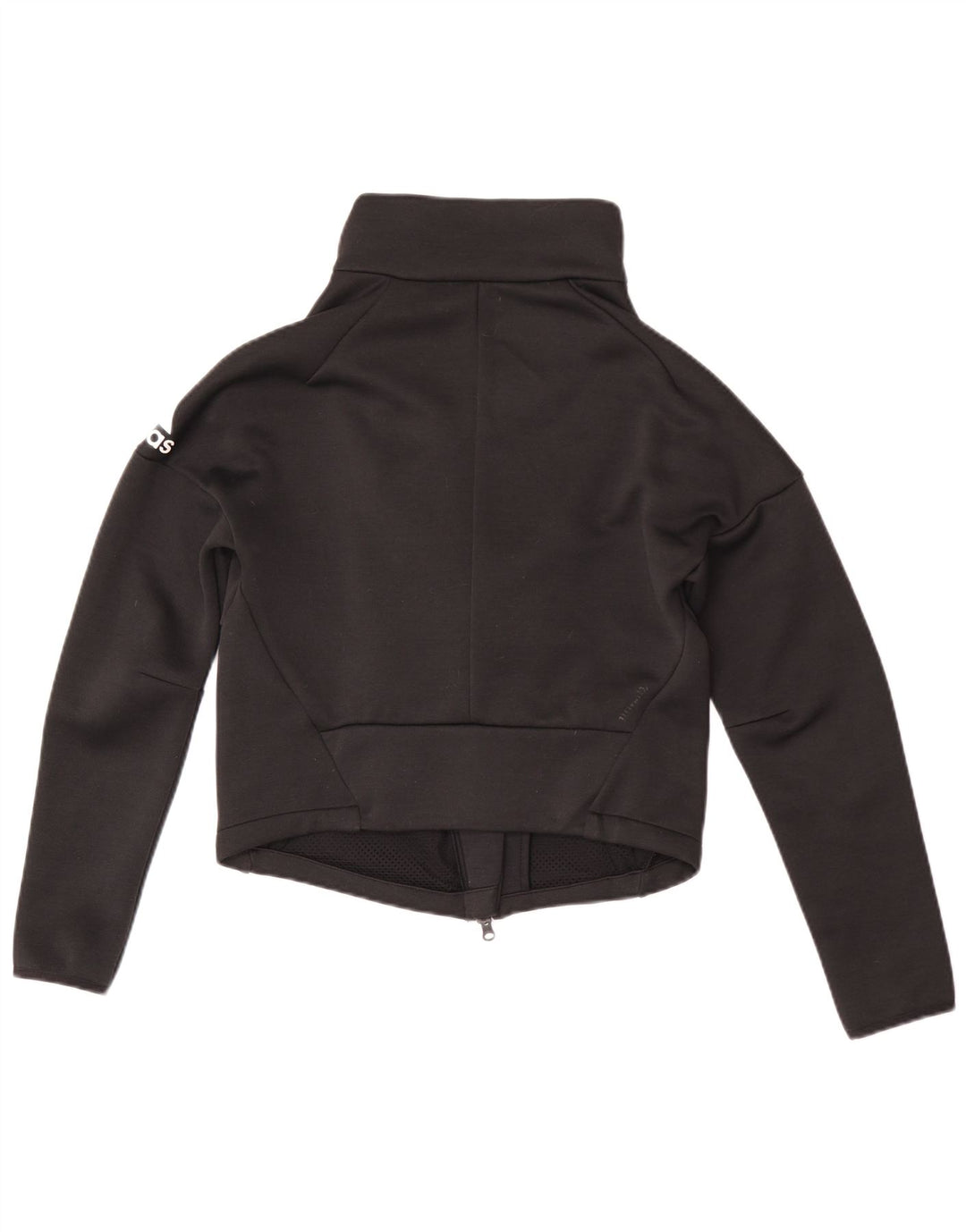 Jachetă de top pentru trening Adidas Crop pentru femei UK 8/10 Poliester negru mic