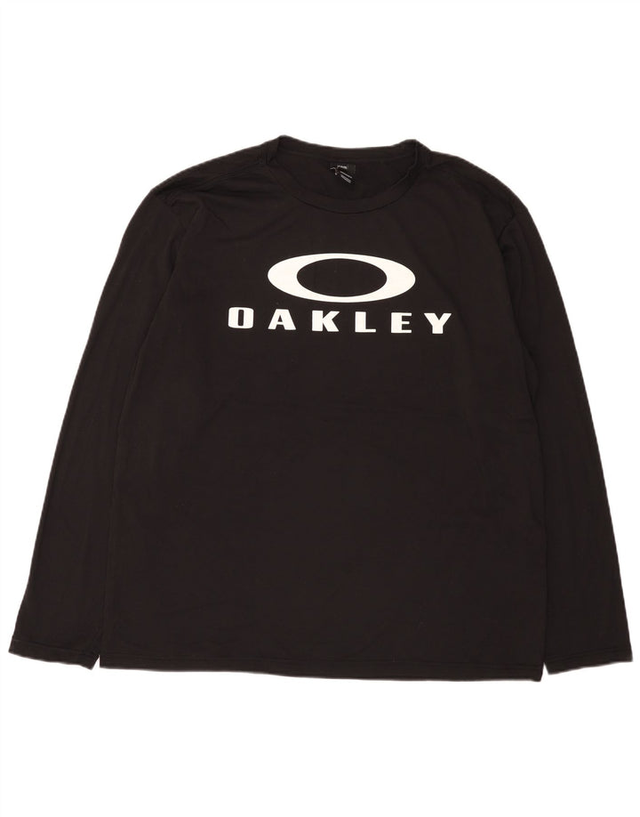 Top grafic Oakley pentru bărbați cu mânecă lungă 2XL, negru
