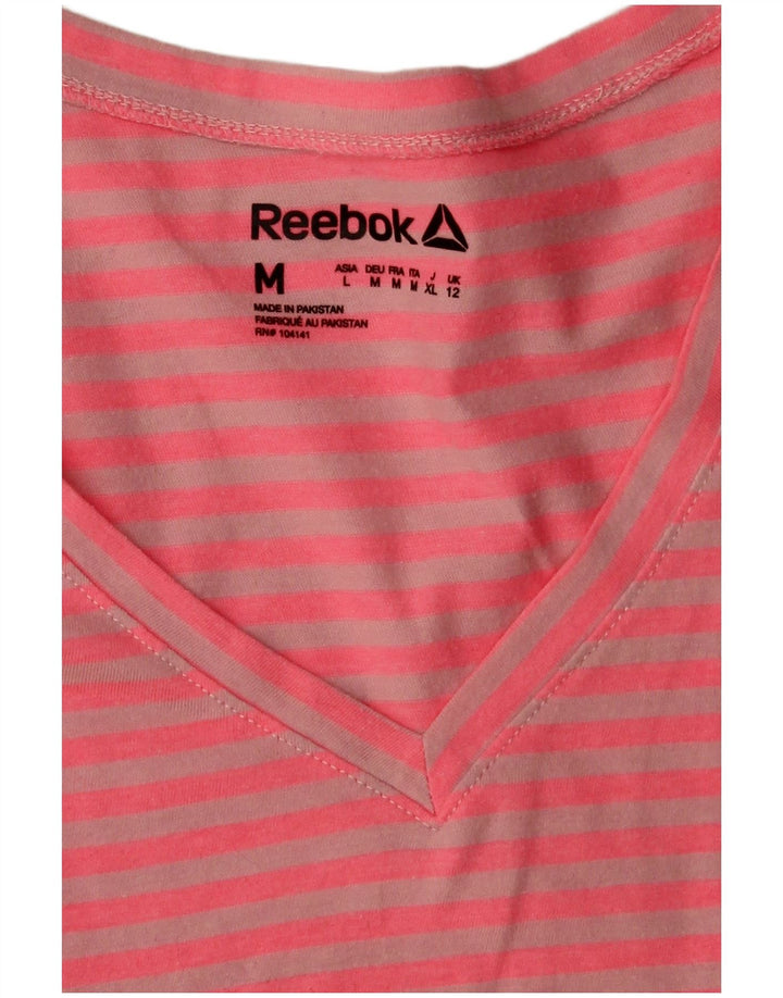 Tricou pentru femei Reebok Top UK 12 Medium Pink Striped Poliester