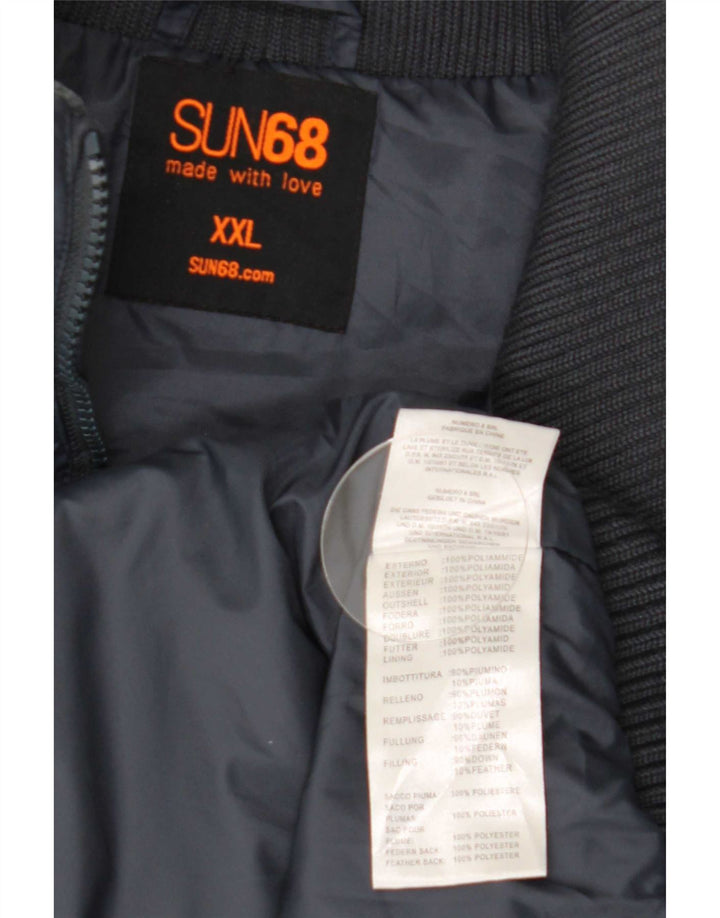 Jachetă căptușită pentru bărbați Sun68 UK 44 2XL bleumarin poliamidă color bloc