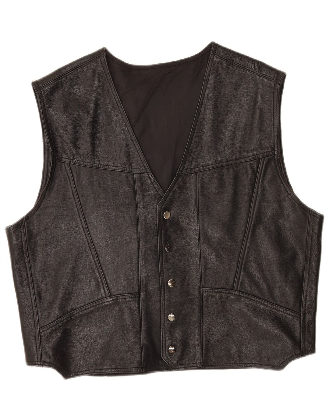 Vestă din piele vintage pentru bărbați 2XL din piele neagră