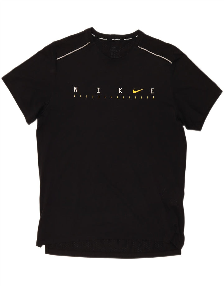 Tricou grafic NIKE Dri Fit pentru bărbați Top mare din poliester negru