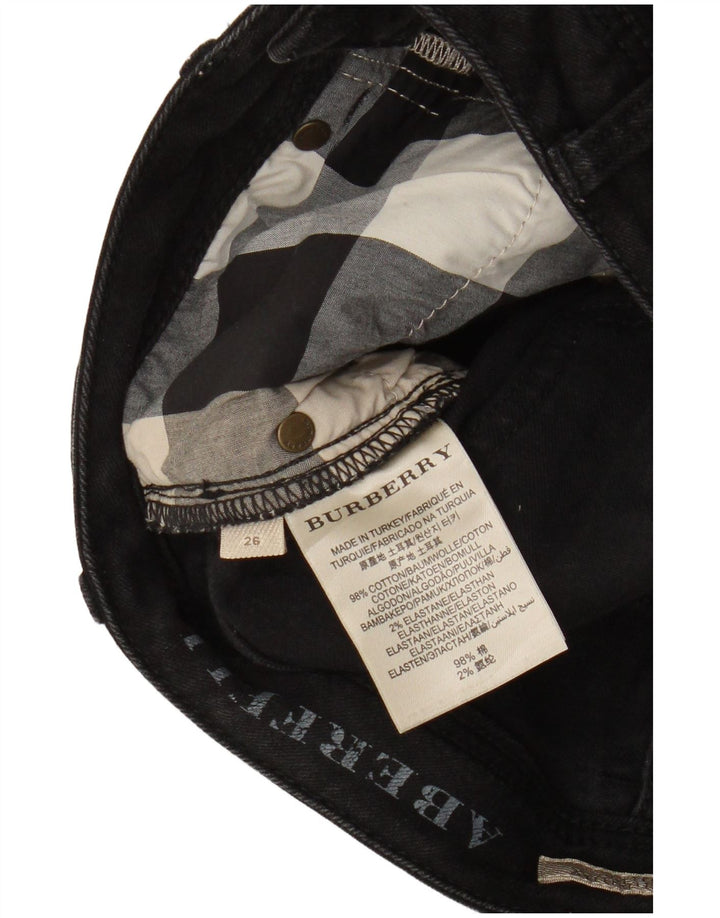 Blugi drepti pentru femei Burberry W26 L25 bumbac negru