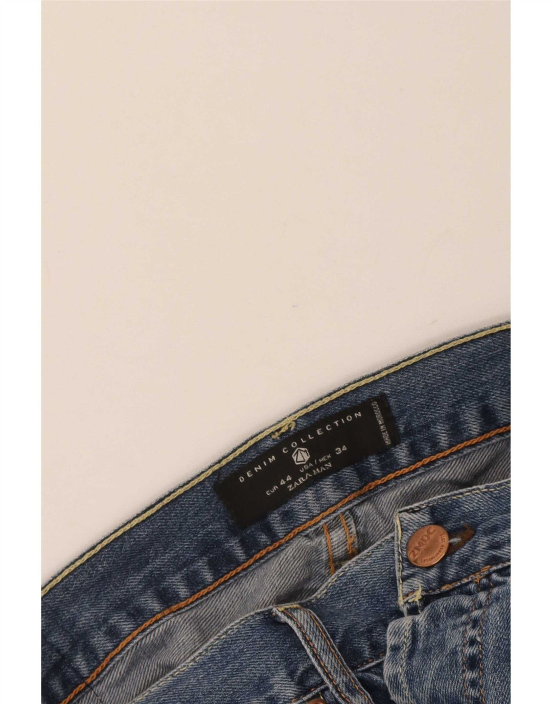 Blugi drepți pentru bărbați Zara EU 44 Large W34 L29 Albastru