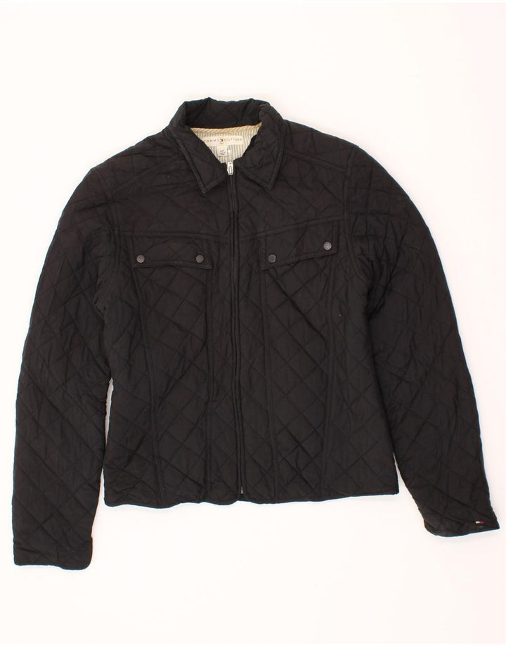 TOMMY HILFIGER Womens Quilted Jacket UK 10 Small Black Polyester Vintage Tommy Hilfiger and Second-Hand Tommy Hilfiger from Messina Hembry 