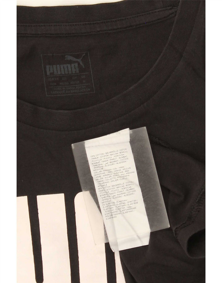 Tricou grafic Puma pentru bărbați Top mediu negru bumbac