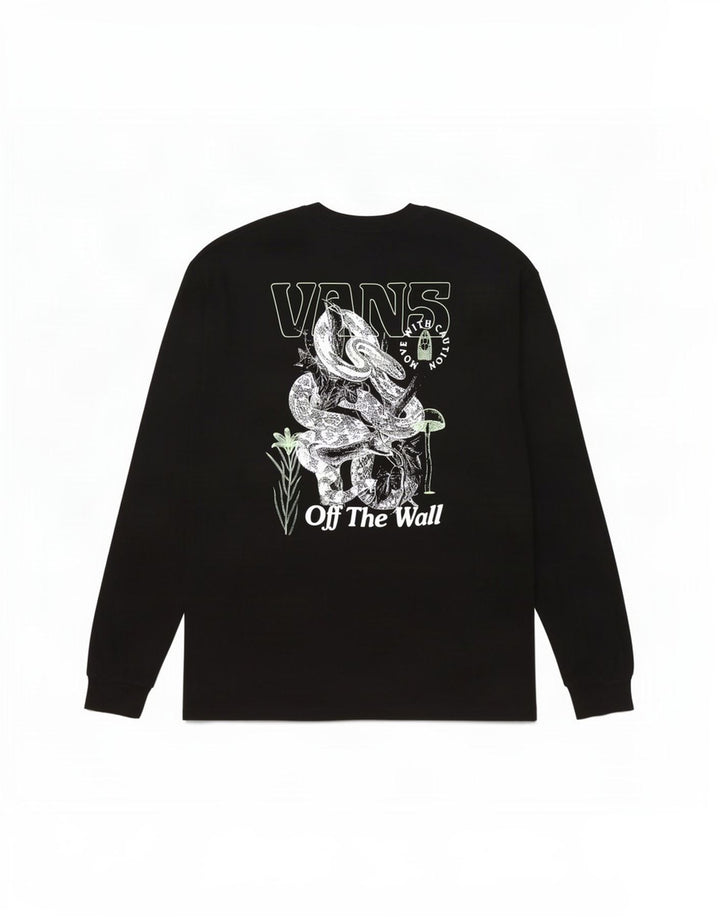 Vans pentru bărbați Classic Fit Graphic Top cu mânecă lungă 2XL, bumbac negru