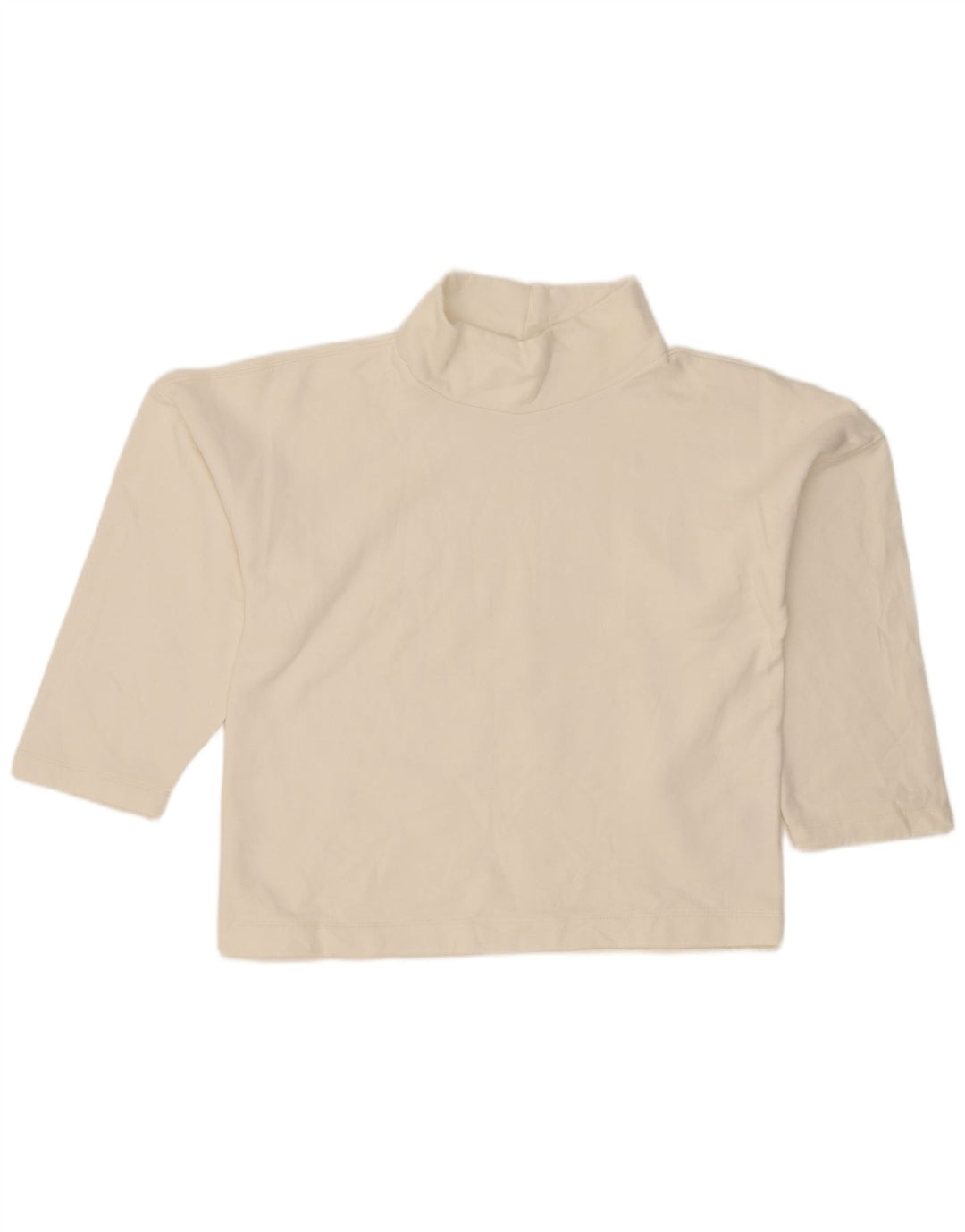 Top supradimensionat pentru femei Zara cu mâneci 3/4 UK 10 mic bumbac alb