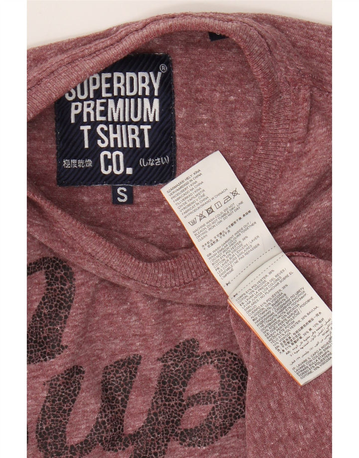 Tricou cu grafică pentru bărbați Superdry Top mic din poliester cu pete burgundy