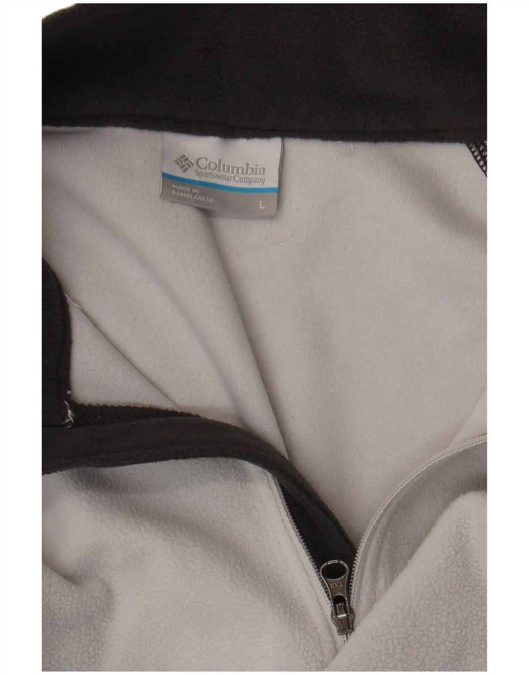 Pulover Columbia pentru bărbați, cu fermoar, cu gât, fleece, mare, gri