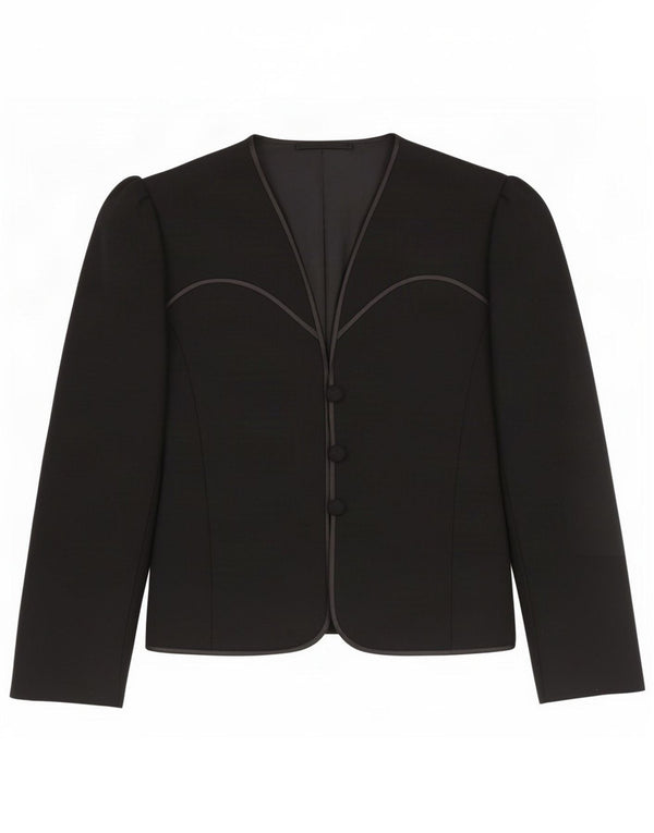 Blazer Vintage pentru femei cu 4 nasturi, UK 12 Medium Black