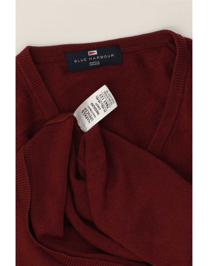 Pulover pentru bărbați Marks & Spencer Blue Harbour cu decolteu în V, burgundă mediu