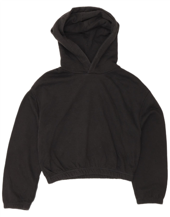 Pulover pentru femeie Zara Crop Hoodie UK 14 Medium Black