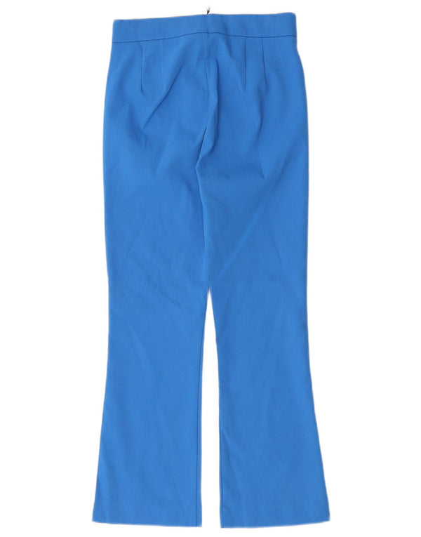 ZARA Womens High Waist Bootcut Casual Trousers XS W24 L26 Blue Cotton